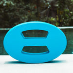 Pair of aquatic discs for resistance and rowing exercises.