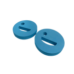 Pair of aquatic discs with smiley design for fun pool exercises.