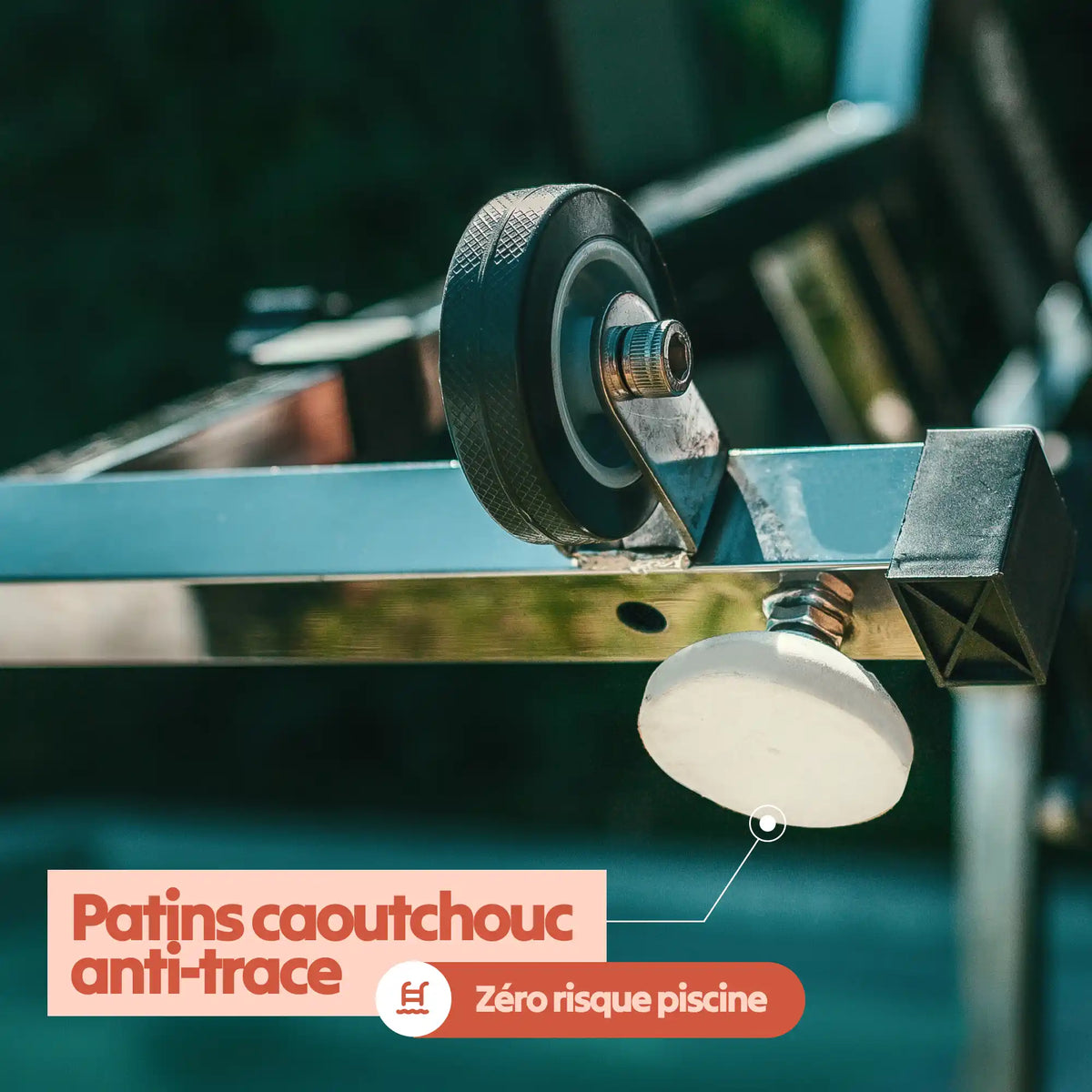 Patins en caoutchouc antidérapants pour stabilité et protection du fond